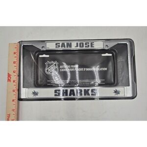 San Jose Sharks NHL License Plate Frame Rico Industries Chrome Auto Tag Holder